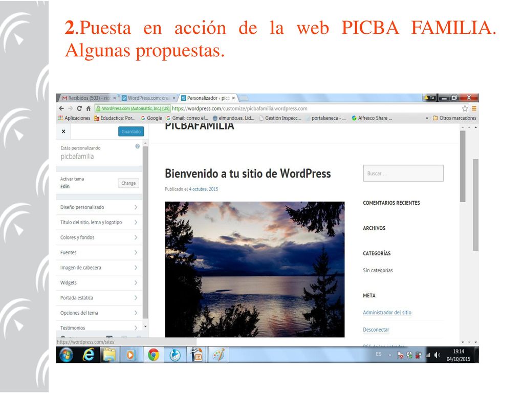 2.Puesta en acción de la web PICBA FAMILIA. Algunas propuestas.