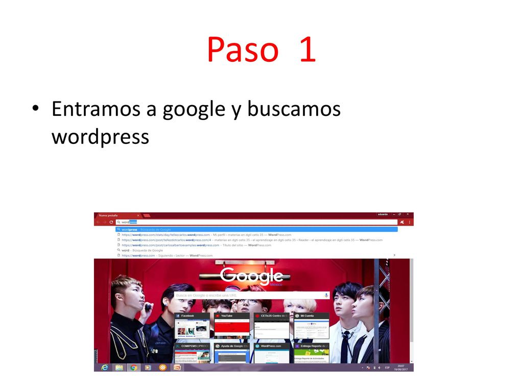 Paso 1 Entramos a google y buscamos wordpress