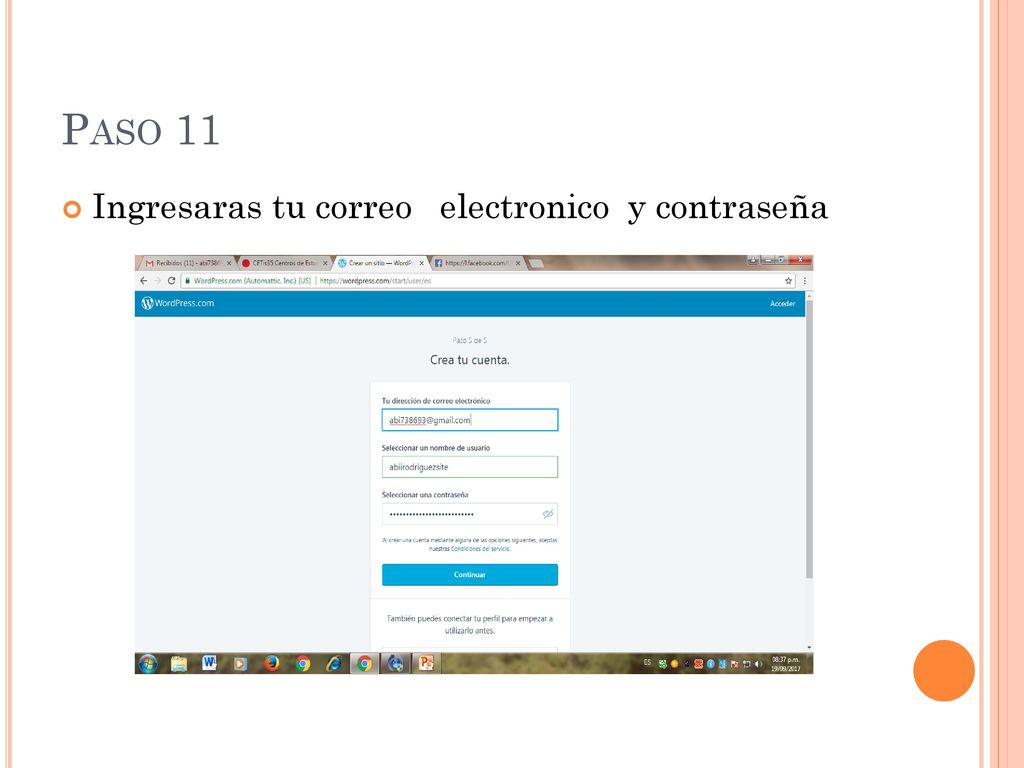Paso 11 Ingresaras tu correo electronico y contraseña