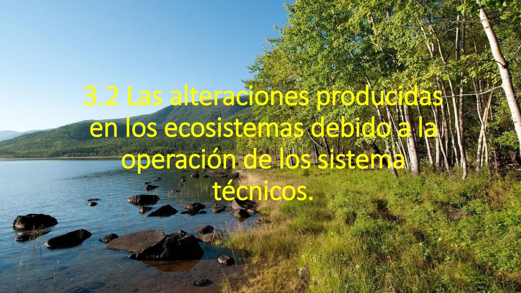 3.2 Las alteraciones producidas en los ecosistemas debido a la operación de los sistema técnicos.