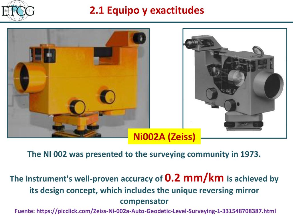 The NI 002 was presented to the surveying community in 1973.