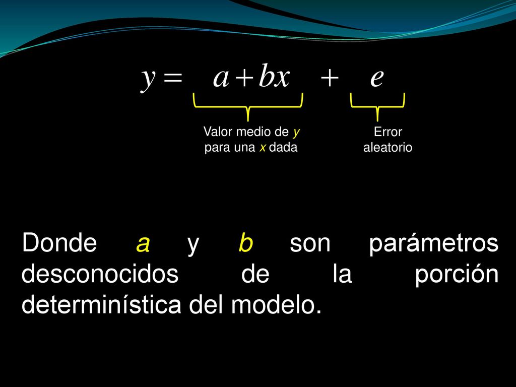 Valor medio de y para una x dada. Error. aleatorio.
