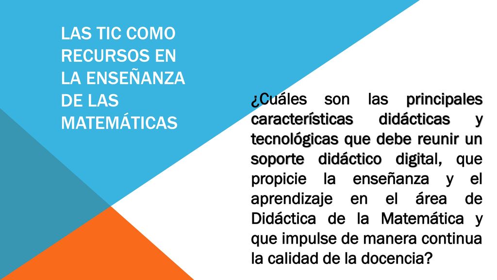 Las TIC como recursos en la enseñanza de las Matemáticas