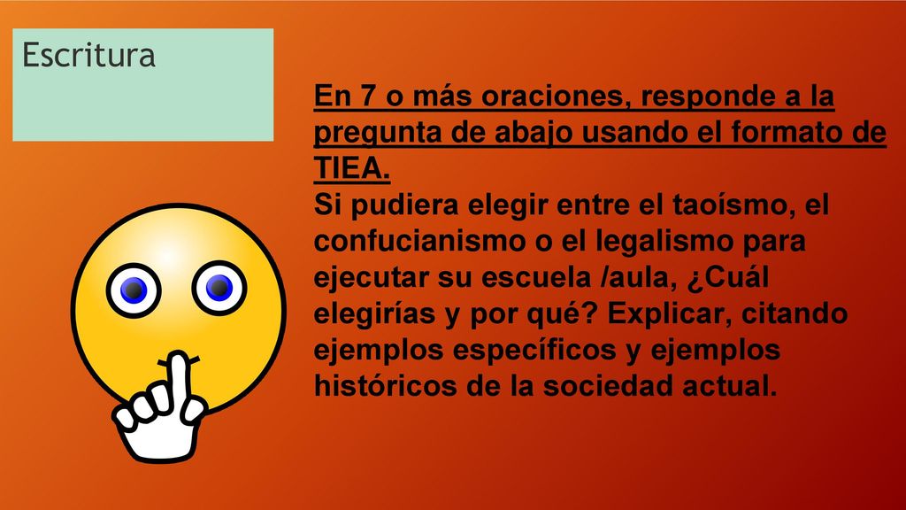 Escritura En 7 o más oraciones, responde a la pregunta de abajo usando el formato de TIEA.