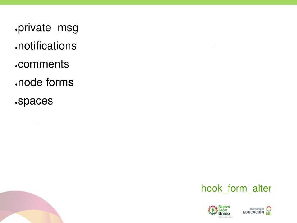 private_msg notifications comments node forms spaces hook_form_alter