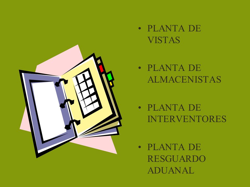 PLANTA DE VISTAS PLANTA DE ALMACENISTAS PLANTA DE INTERVENTORES PLANTA DE RESGUARDO ADUANAL