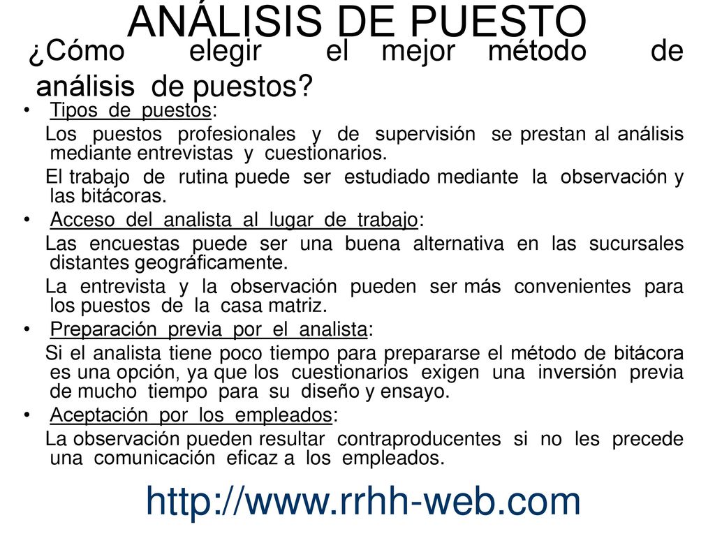 ¿Cómo elegir el mejor método de análisis de puestos