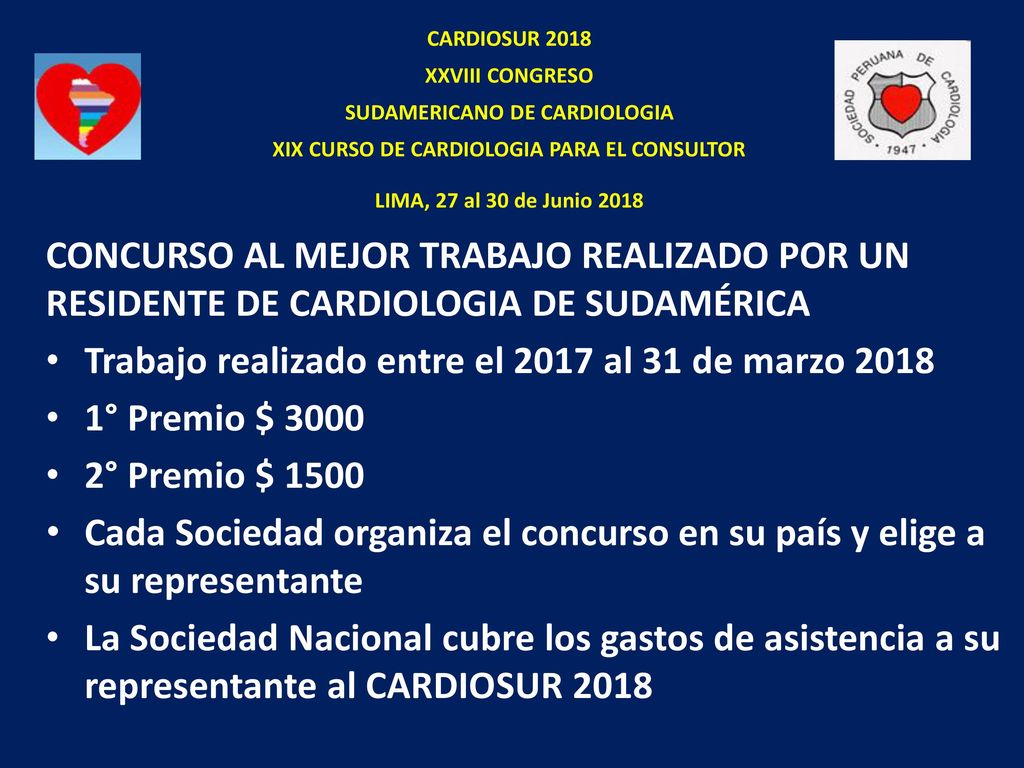 Trabajo realizado entre el 2017 al 31 de marzo ° Premio $ 3000