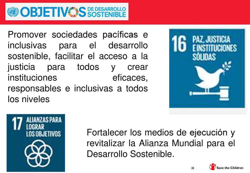 Promover sociedades pacíficas e inclusivas para el desarrollo sostenible, facilitar el acceso a la justicia para todos y crear instituciones eficaces, responsables e inclusivas a todos los niveles