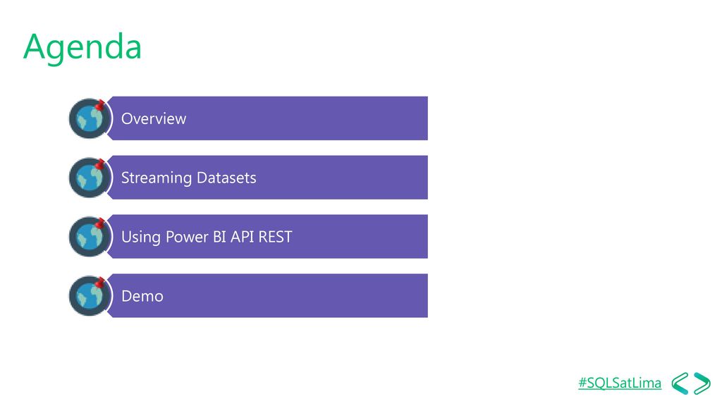 Agenda Overview Streaming Datasets Using Power BI API REST Demo Agenda