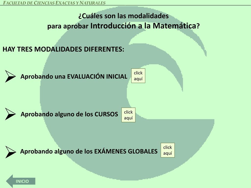 ¿Cuáles son las modalidades para aprobar Introducción a la Matemática