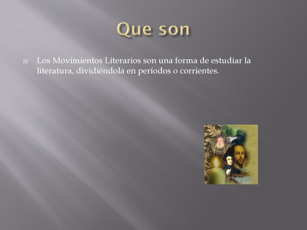 Que son Los Movimientos Literarios son una forma de estudiar la literatura, dividiéndola en períodos o corrientes.