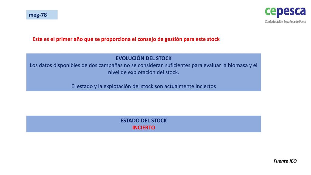 El estado y la explotación del stock son actualmente inciertos