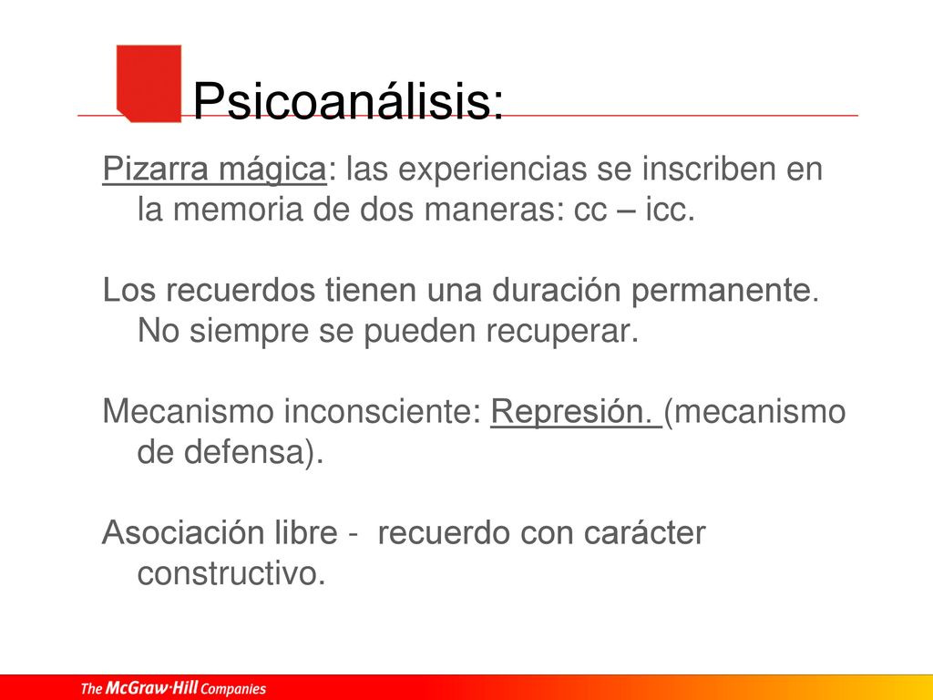 Psicoanálisis: Pizarra mágica: las experiencias se inscriben en la memoria de dos maneras: cc – icc.