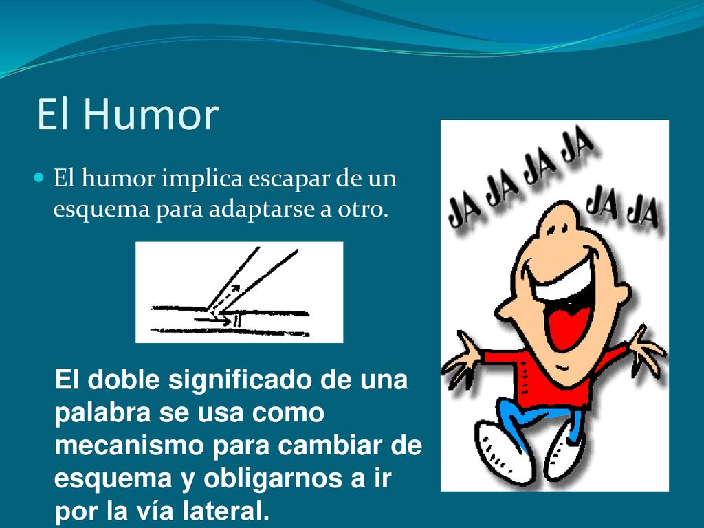 El Humor El humor implica escapar de un esquema para adaptarse a otro.