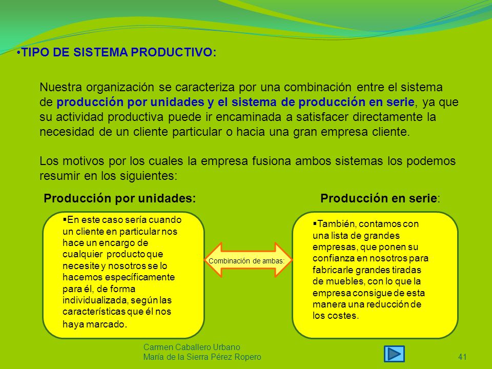 TIPO DE SISTEMA PRODUCTIVO: