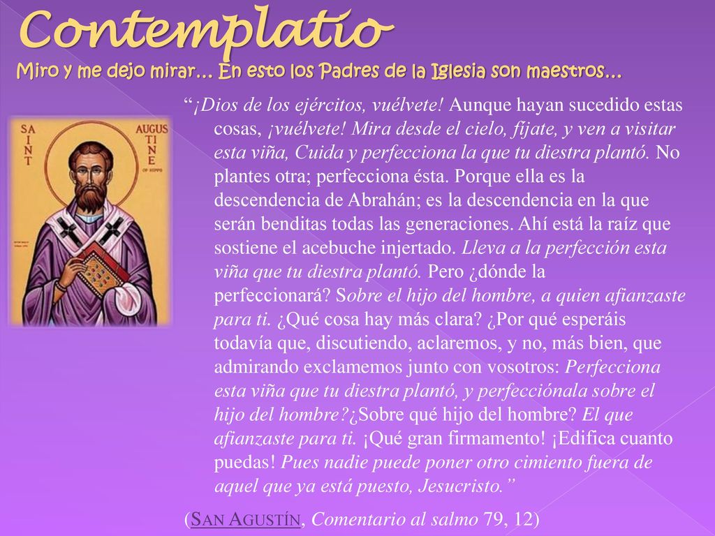 Contemplatio Miro y me dejo mirar… En esto los Padres de la Iglesia son maestros…