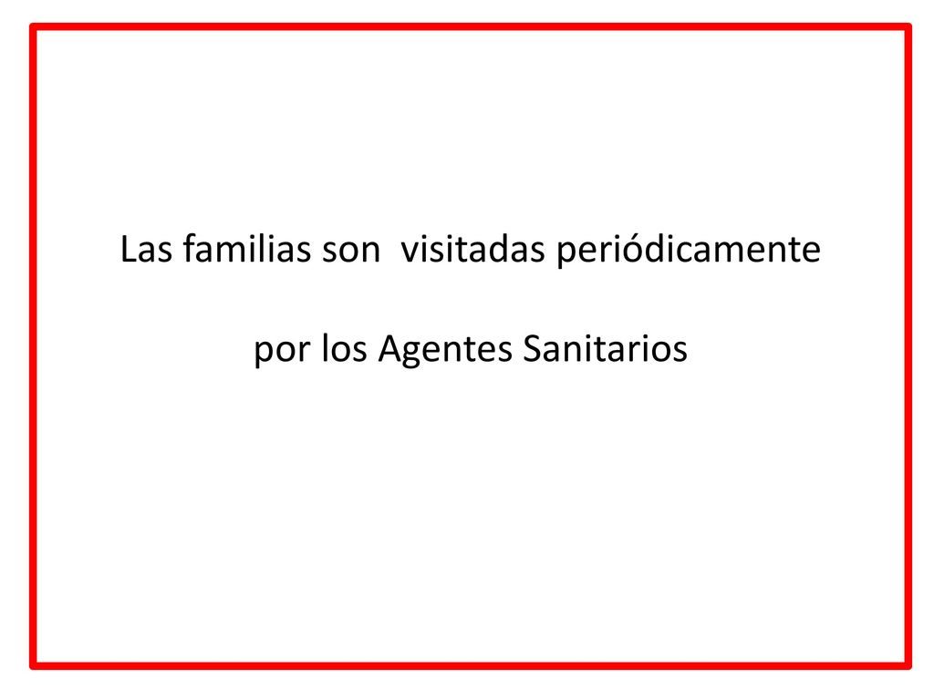 Las familias son visitadas periódicamente por los Agentes Sanitarios