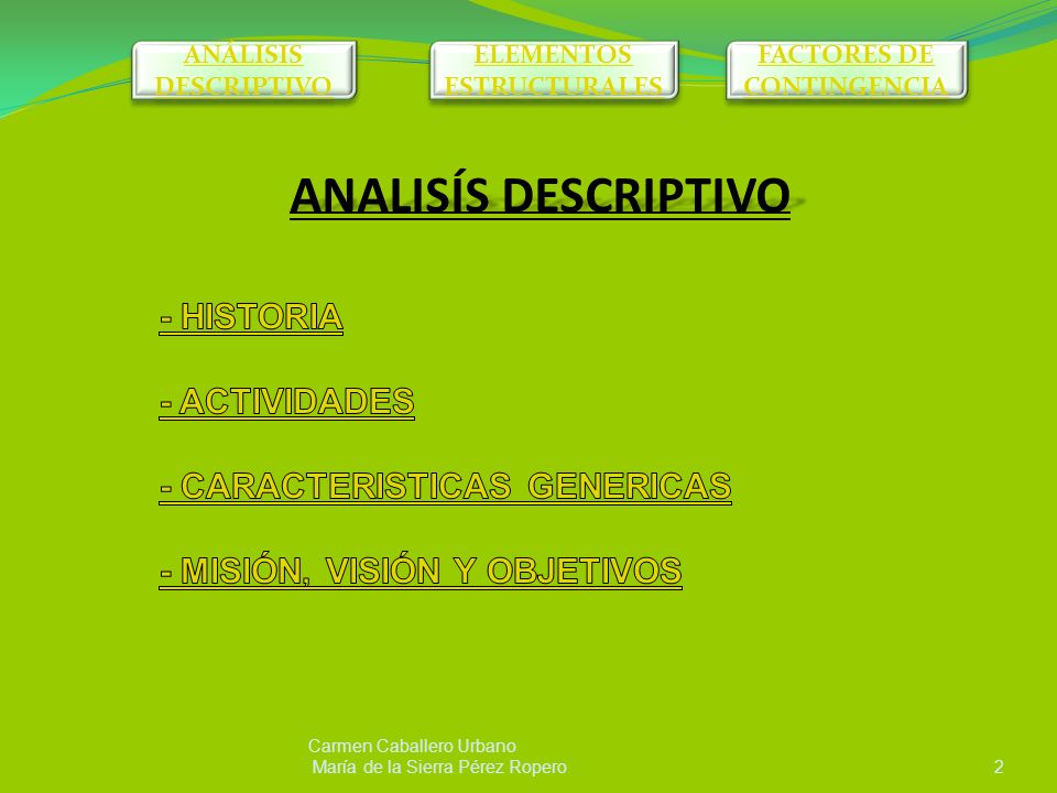 ELEMENTOS ESTRUCTURALES FACTORES DE CONTINGENCIA