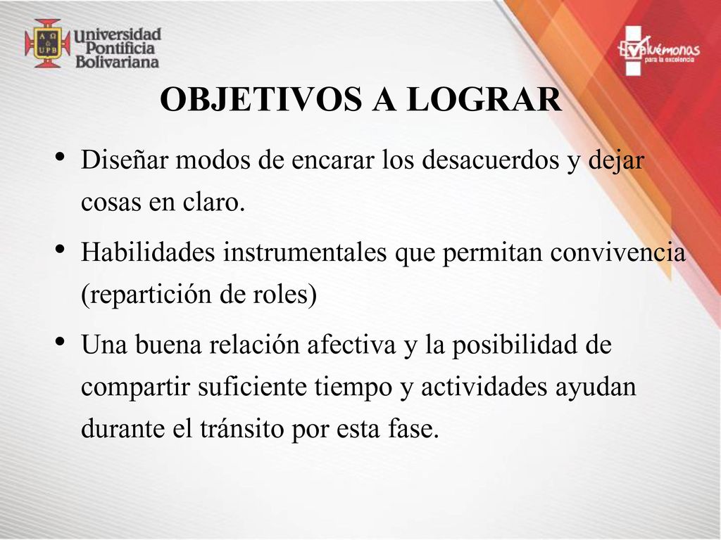 OBJETIVOS A LOGRAR Diseñar modos de encarar los desacuerdos y dejar cosas en claro.