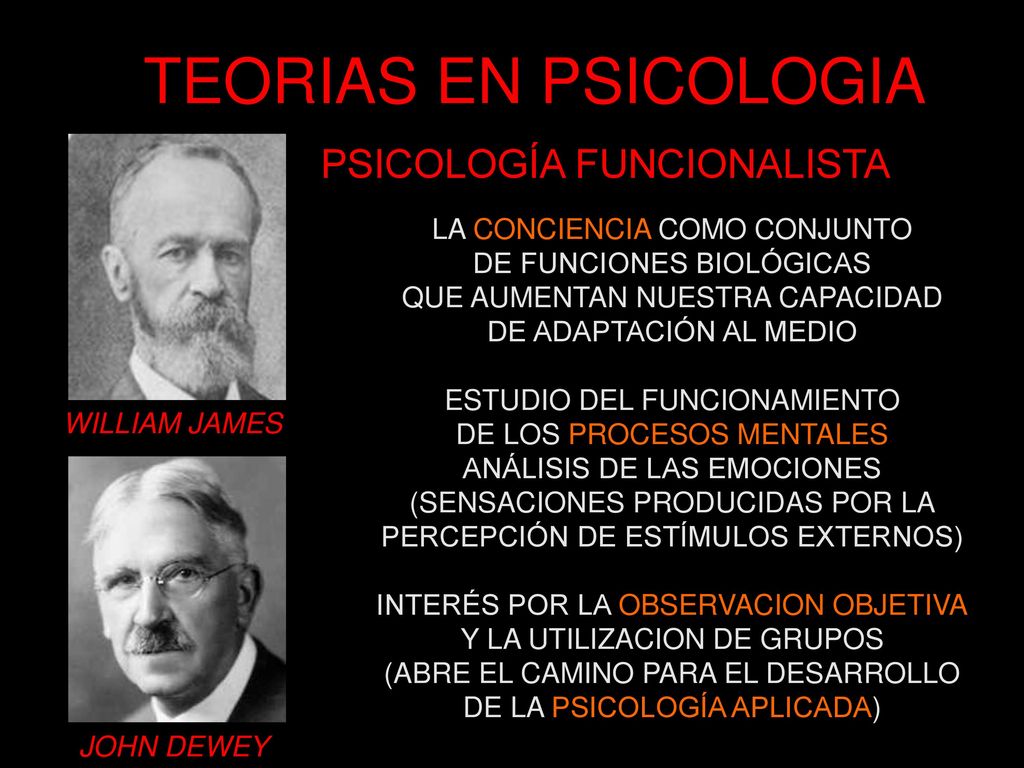 TEORIAS EN PSICOLOGIA PSICOLOGÍA FUNCIONALISTA