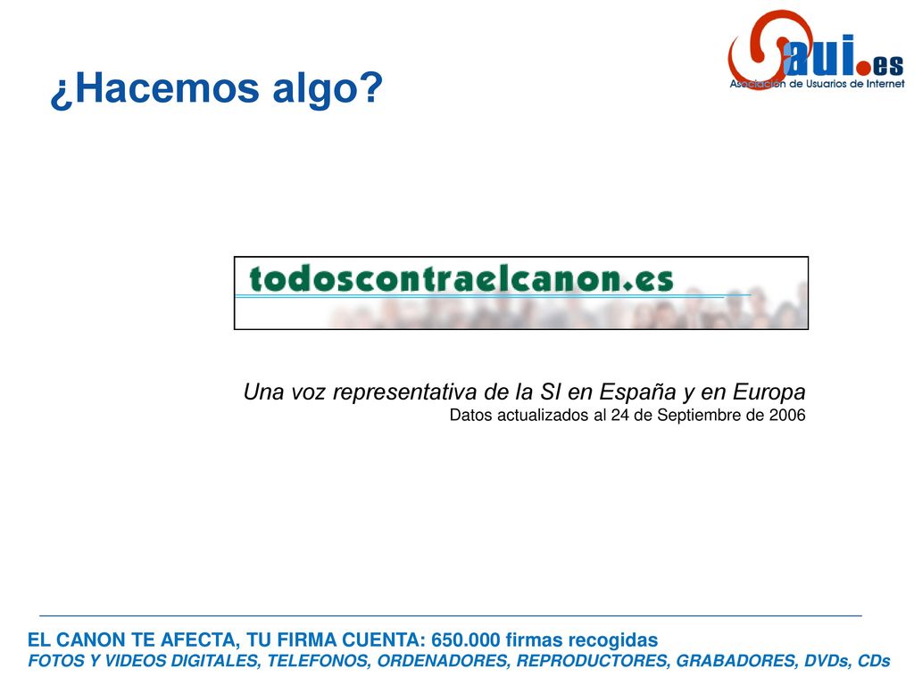 ¿Hacemos algo Una voz representativa de la SI en España y en Europa