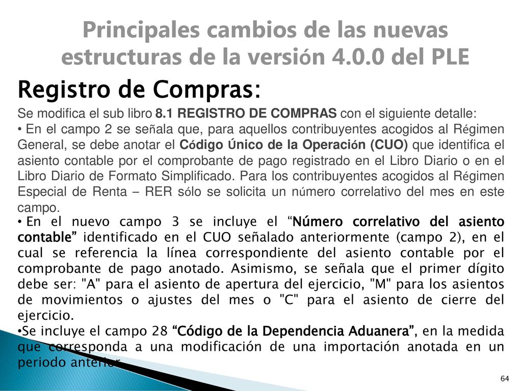 Principales cambios de las nuevas estructuras de la versión 4