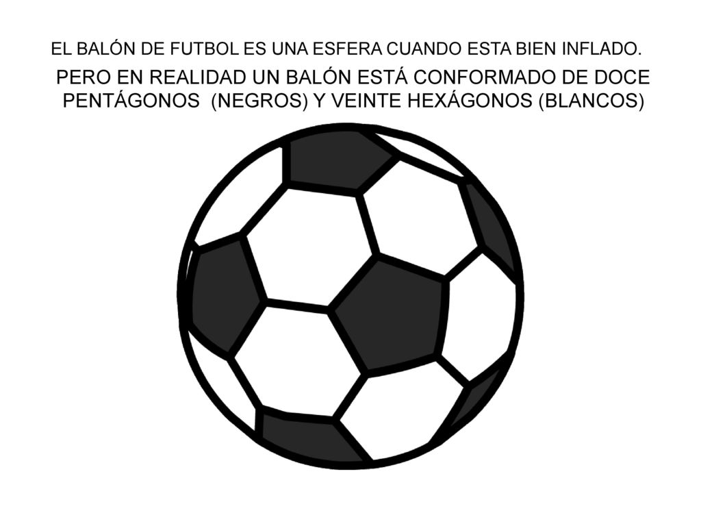 EL BALÓN DE FUTBOL ES UNA ESFERA CUANDO ESTA BIEN INFLADO