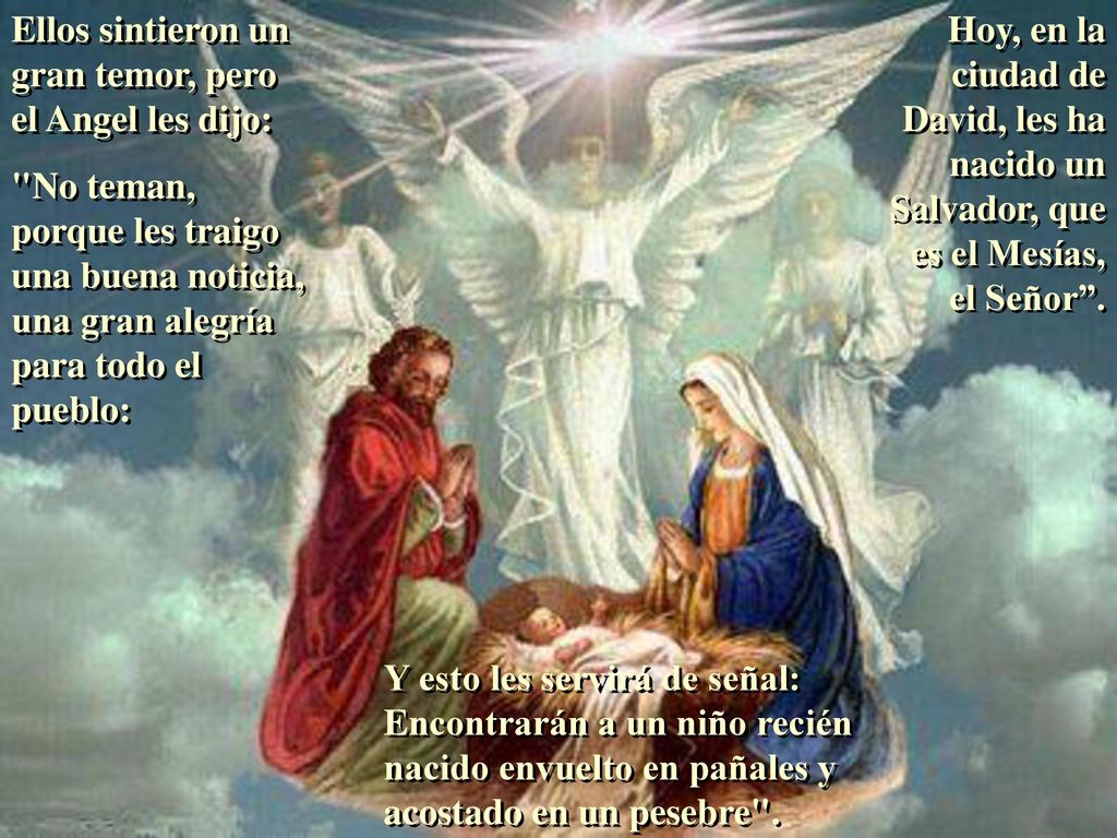 Ellos sintieron un gran temor, pero el Angel les dijo: