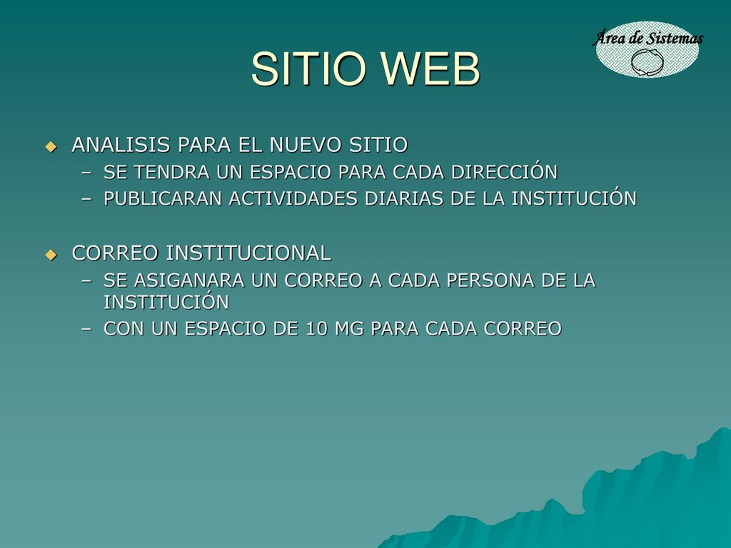 SITIO WEB ANALISIS PARA EL NUEVO SITIO CORREO INSTITUCIONAL