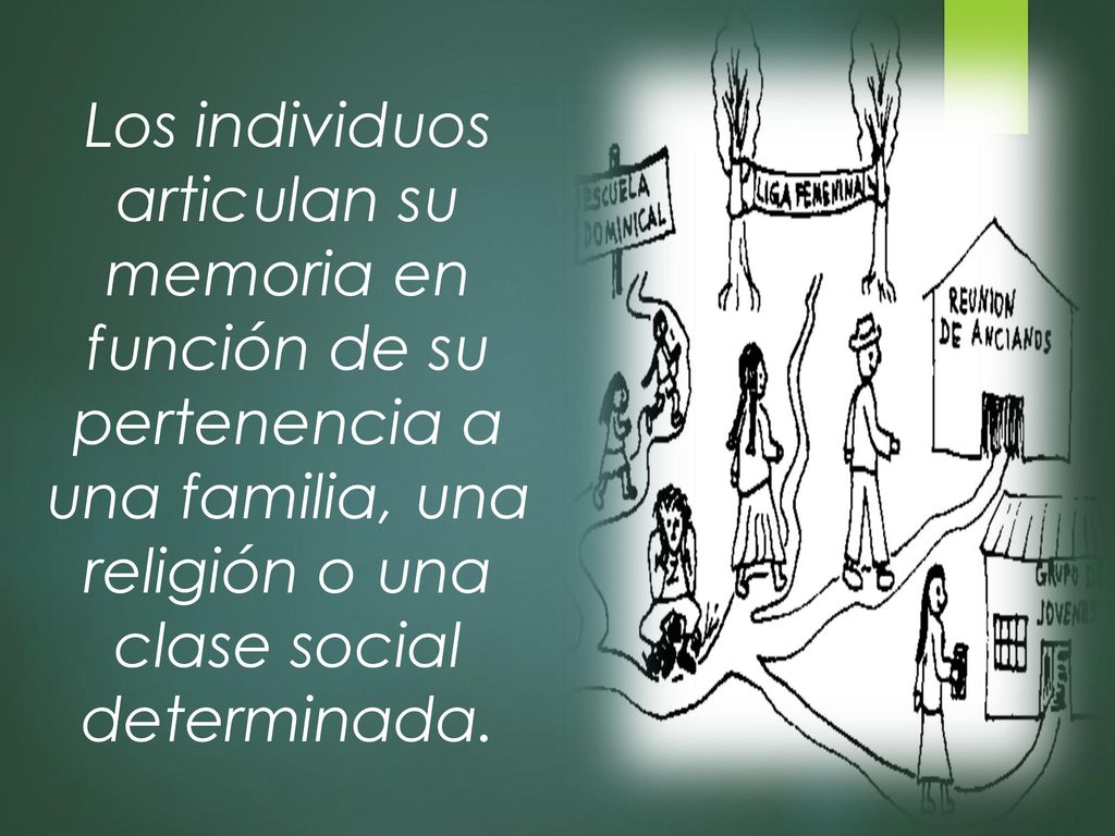 Los individuos articulan su memoria en función de su pertenencia a una familia, una religión o una clase social determinada.