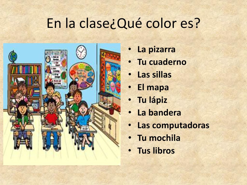 En la clase¿Qué color es