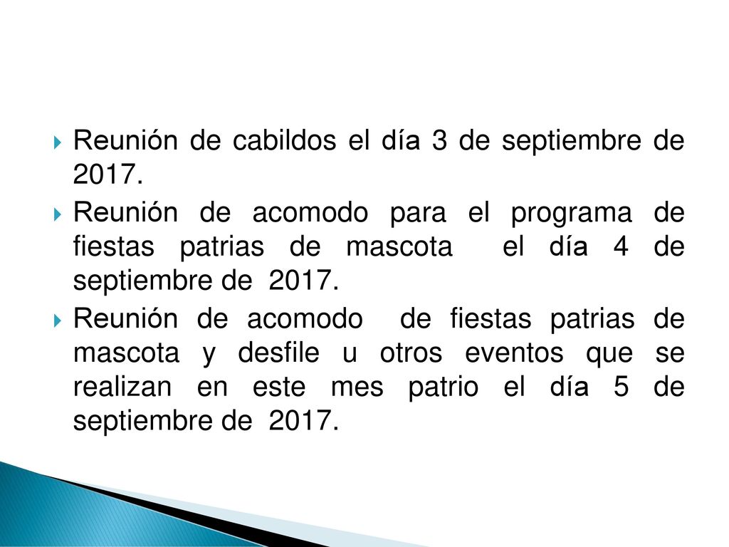 Reunión de cabildos el día 3 de septiembre de 2017.