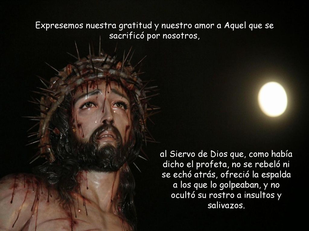 Expresemos nuestra gratitud y nuestro amor a Aquel que se sacrificó por nosotros,