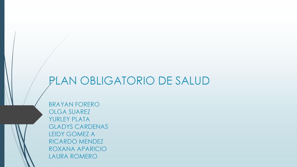 PLAN OBLIGATORIO DE SALUD BRAYAN FORERO OLGA SUAREZ YURLEY PLATA GLADYS CARDENAS LEIDY GOMEZ A RICARDO MENDEZ ROXANA APARICIO LAURA ROMERO