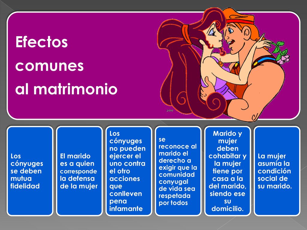 Efectos comunes al matrimonio Los cónyuges se deben mutua fidelidad