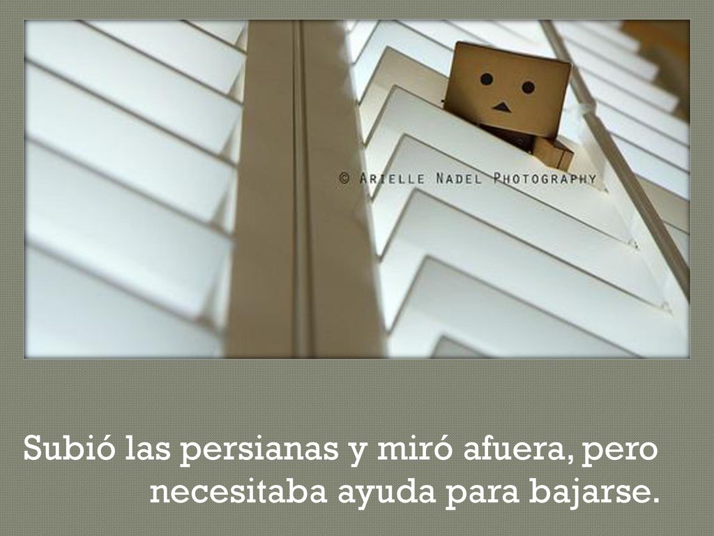 Subió las persianas y miró afuera, pero necesitaba ayuda para bajarse.