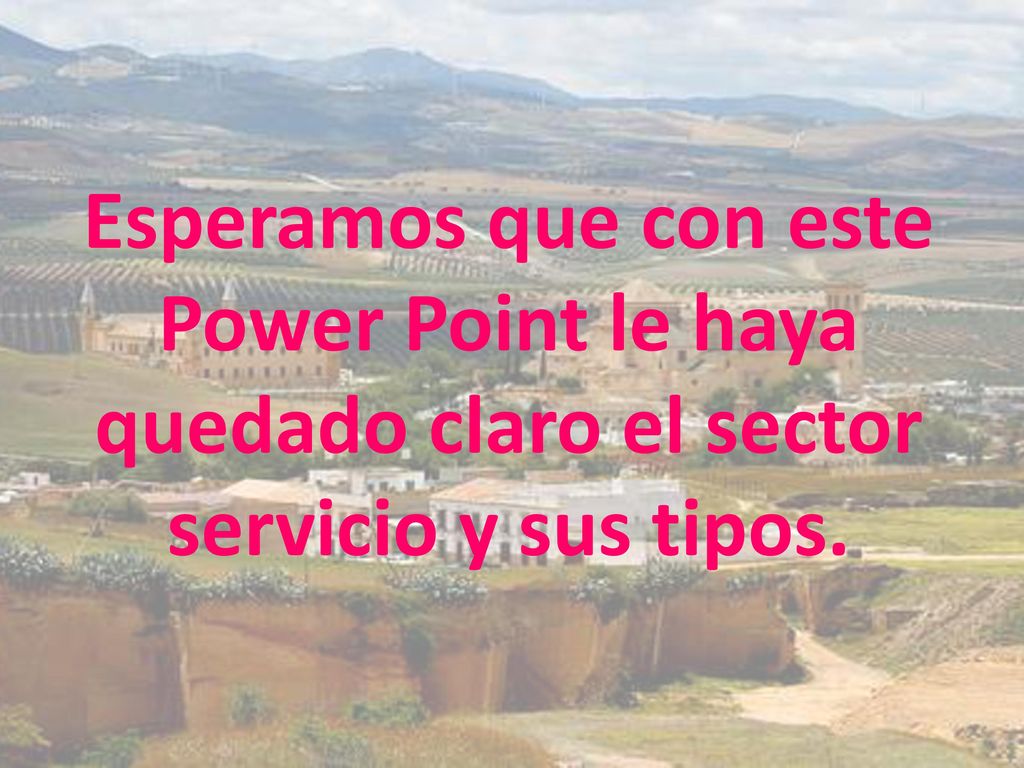 Esperamos que con este Power Point le haya quedado claro el sector servicio y sus tipos.