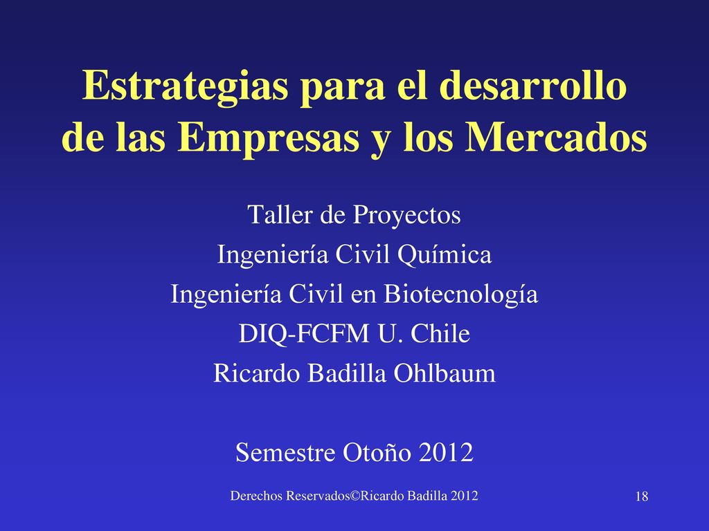 Estrategias para el desarrollo de las Empresas y los Mercados