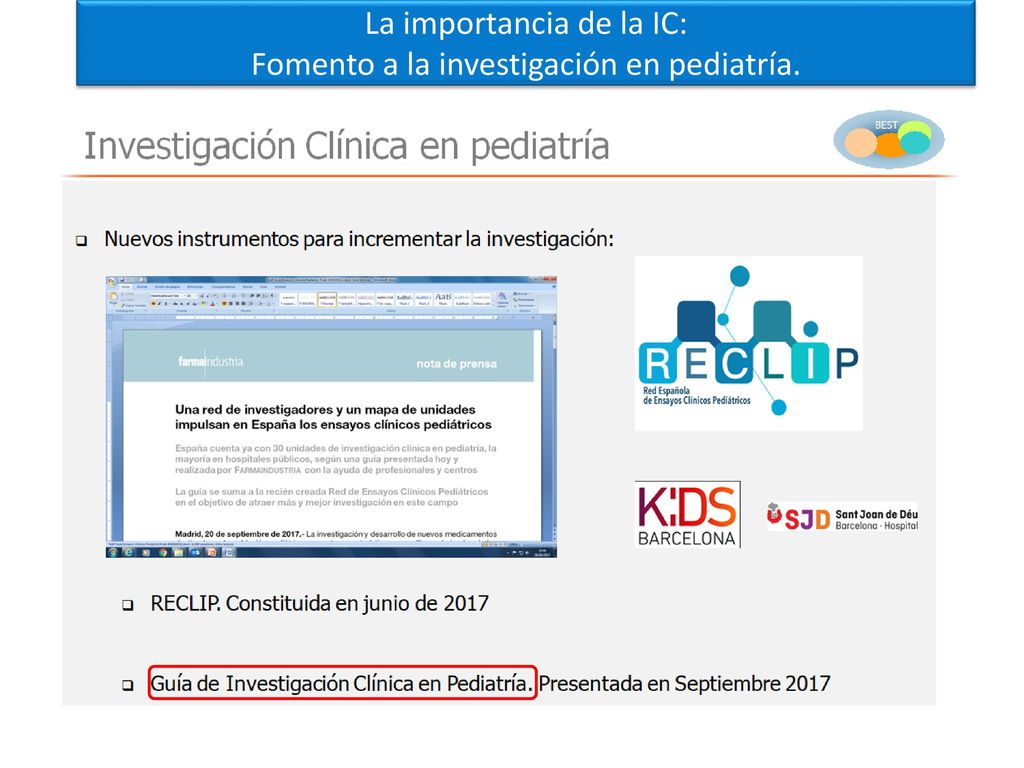 La importancia de la IC: Fomento a la investigación en pediatría.