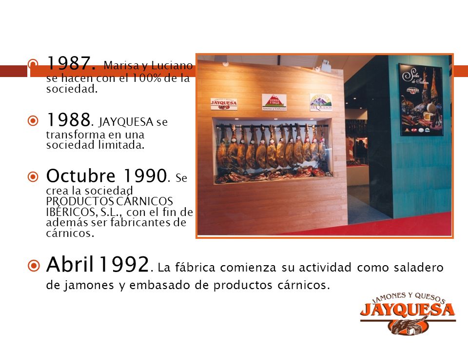 1987. Marisa y Luciano se hacen con el 100% de la sociedad.