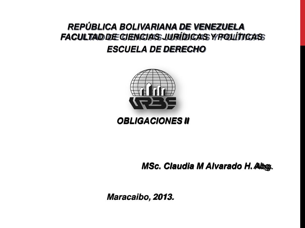REPÚBLICA BOLIVARIANA DE VENEZUELA FACULTAD DE CIENCIAS JURÍDICAS Y POLÍTICAS