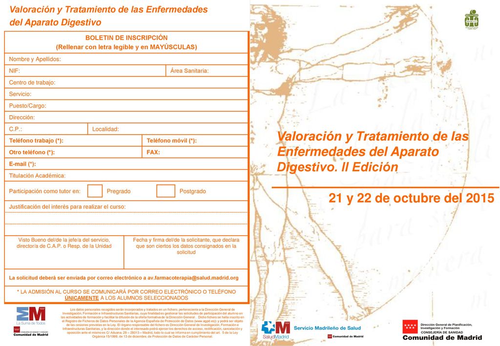BOLETIN DE INSCRIPCIÓN (Rellenar con letra legible y en MAYÚSCULAS)