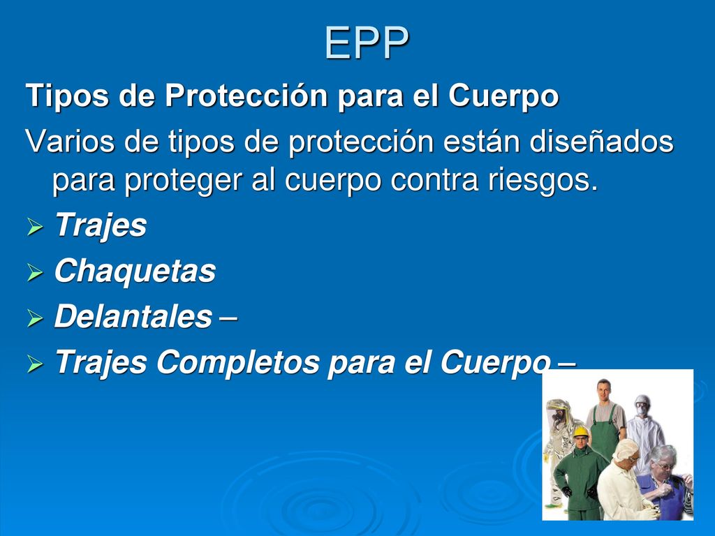 EPP Tipos de Protección para el Cuerpo