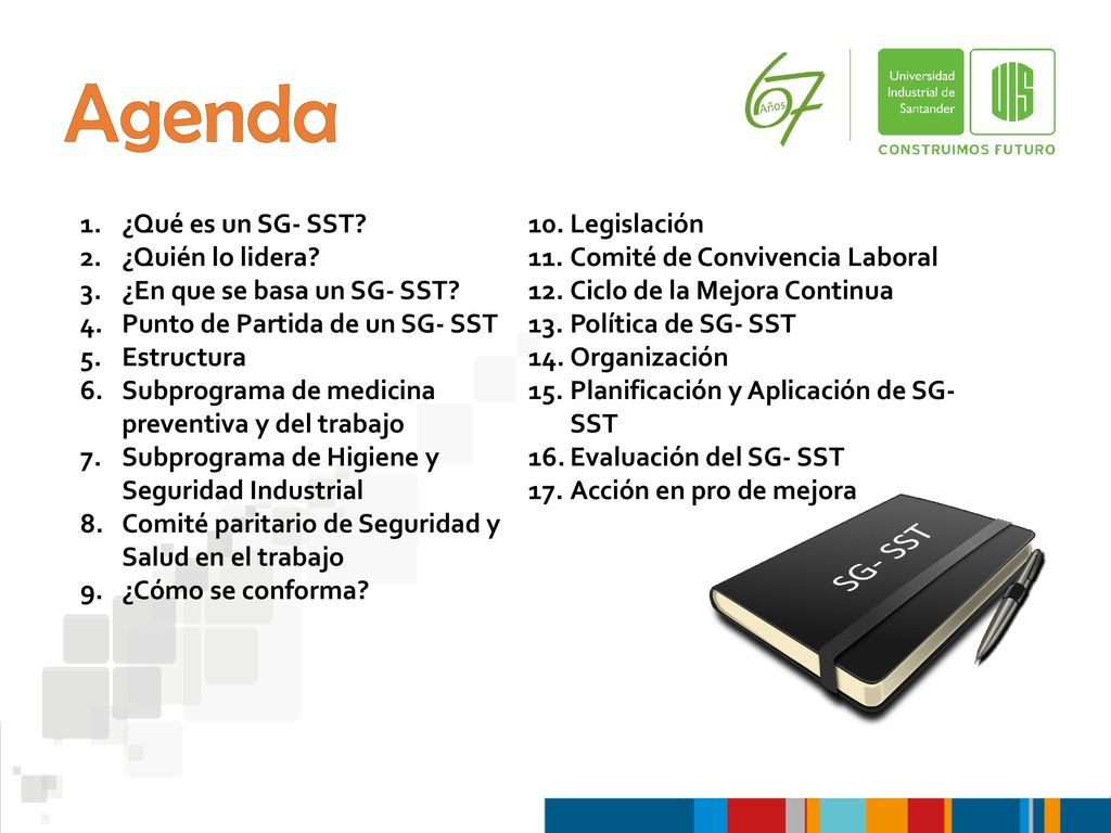 Agenda SG- SST ¿Qué es un SG- SST Legislación ¿Quién lo lidera