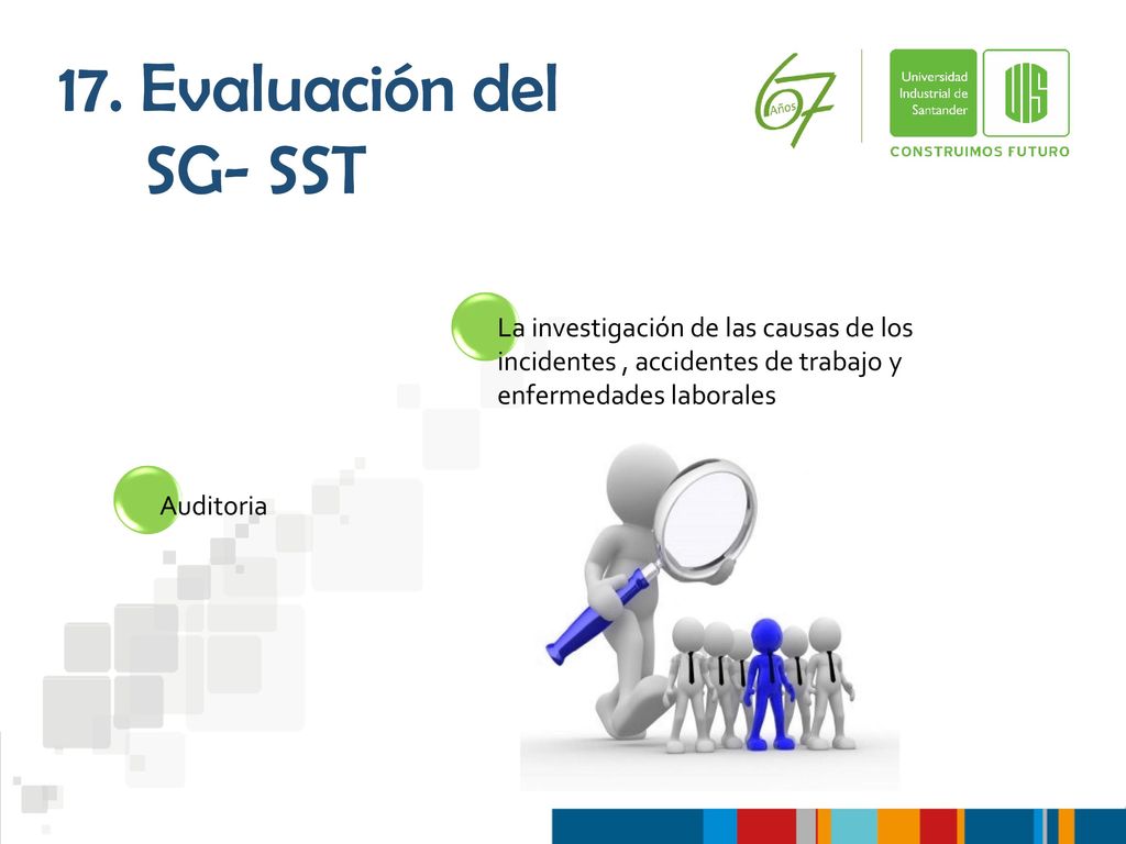 17. Evaluación del SG- SST. La investigación de las causas de los incidentes , accidentes de trabajo y enfermedades laborales.