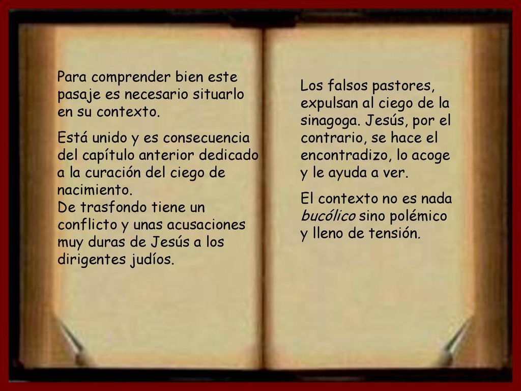 Para comprender bien este pasaje es necesario situarlo en su contexto.