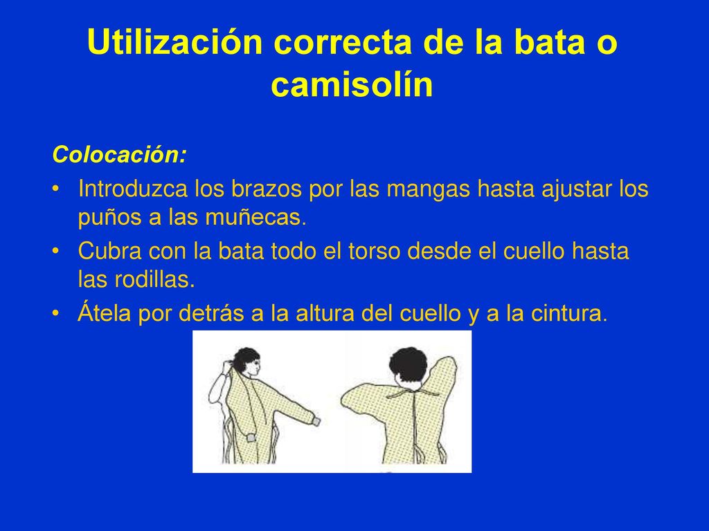 Utilización correcta de la bata o camisolín
