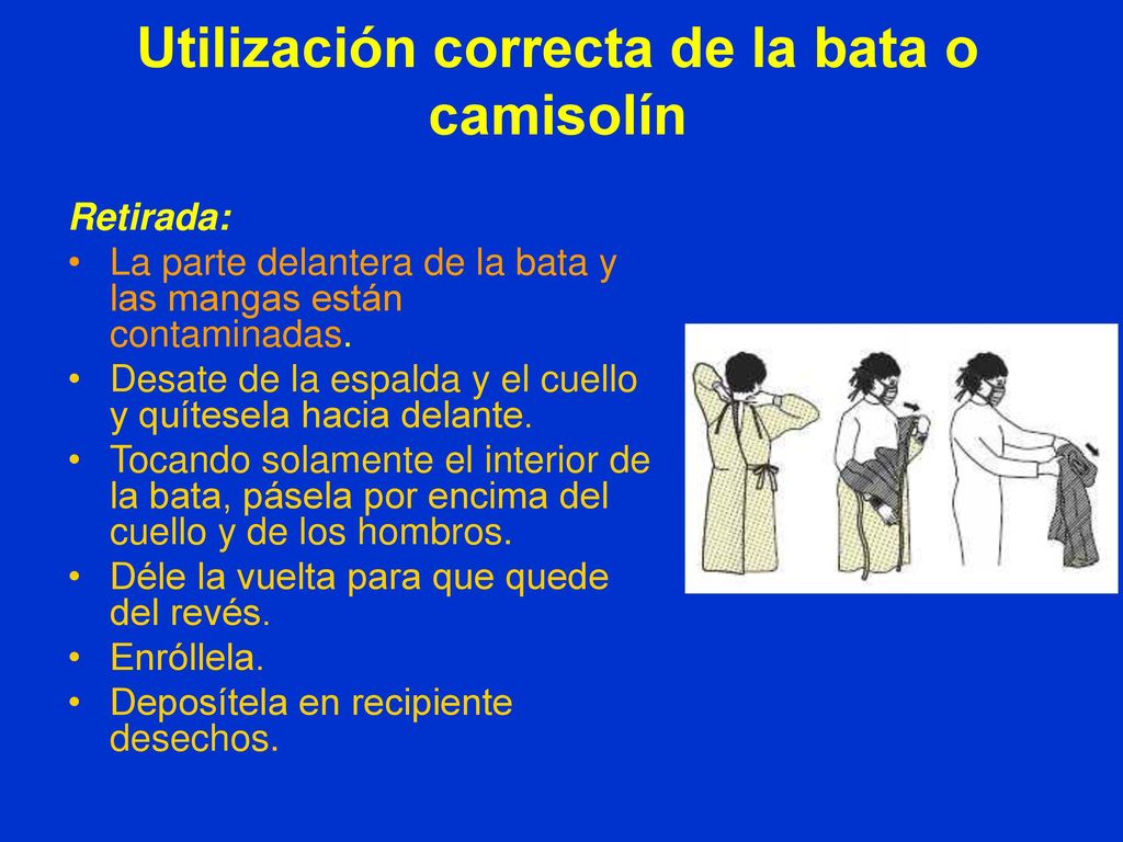 Utilización correcta de la bata o camisolín
