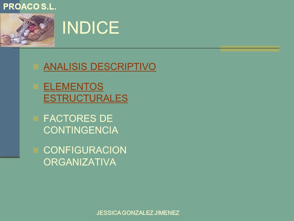 INDICE ANALISIS DESCRIPTIVO ELEMENTOS ESTRUCTURALES